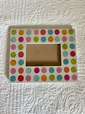 Colorful Polka Dot Wood Picture Frame